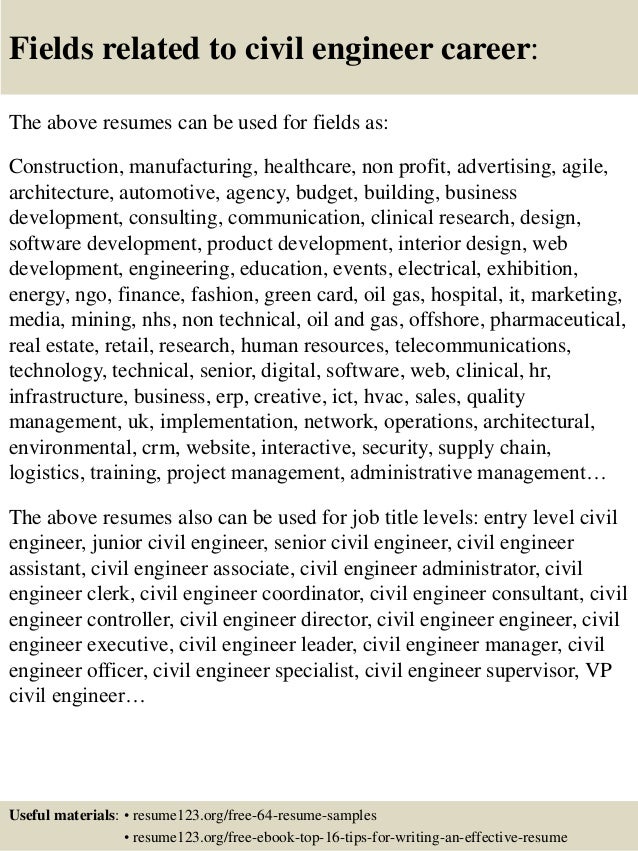 sample civil engineer resumes