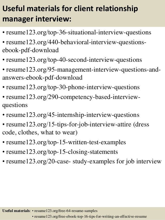Client relationship resume sample