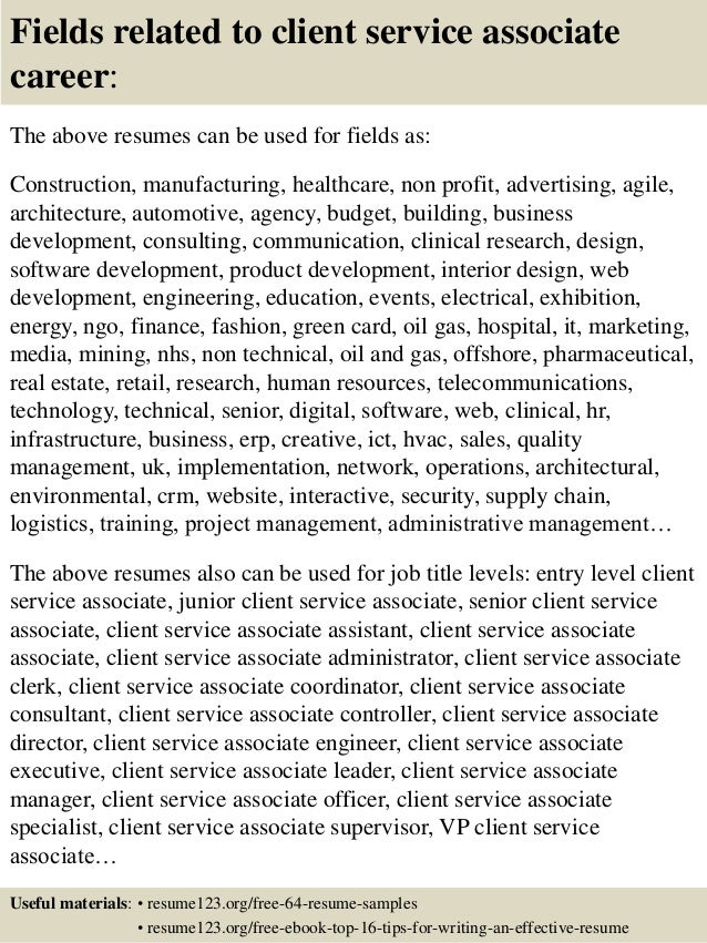 resume for customer service associate