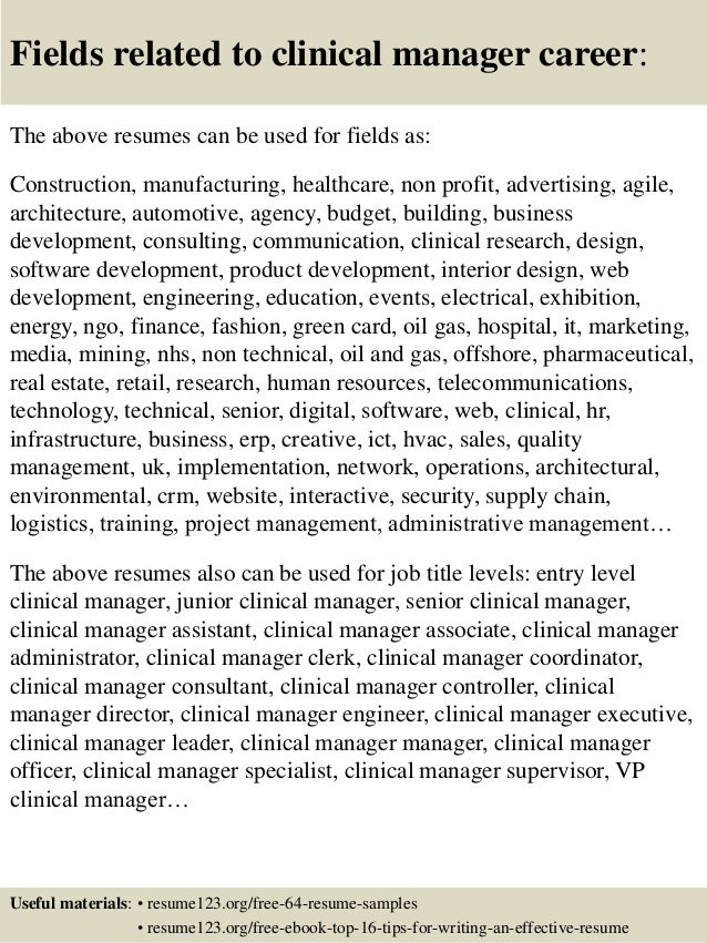 clinical director resume