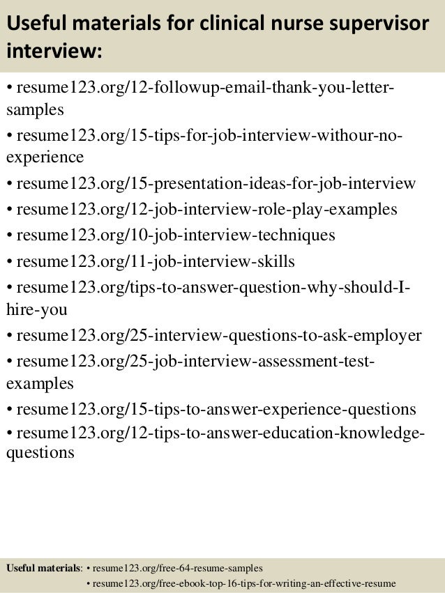 nurse supervisor interview questions