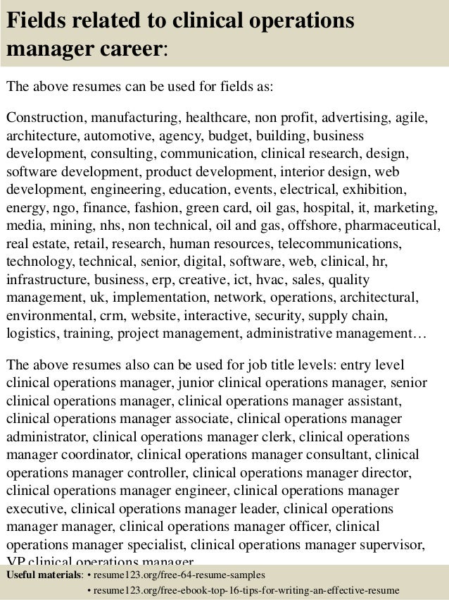 operation manager resume