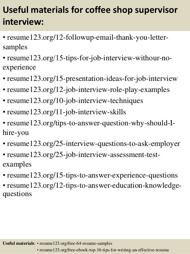coffee shop resume sample