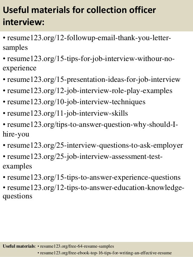 Resume collection officer