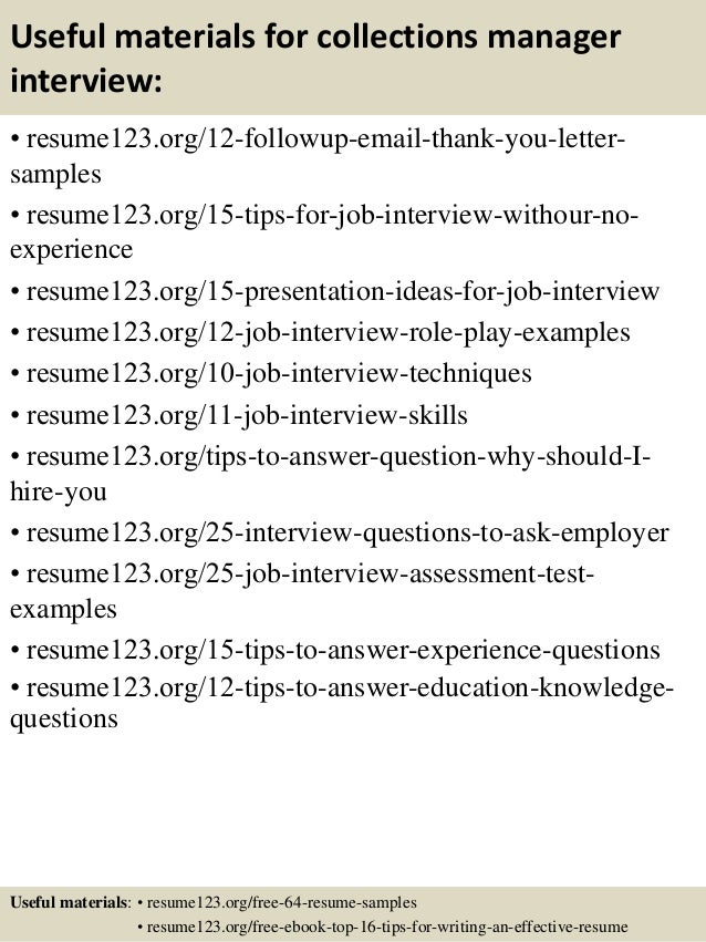 top 8 collections manager resume samples collections manager resume