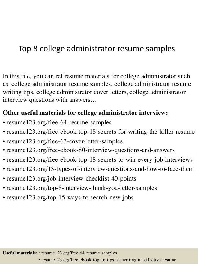 College Administration Sample Resume Fascinating Top 40 College Administrator Resume Samples College Administration Sample Resume Fascinating Top 40 College Administrator Resume Samples