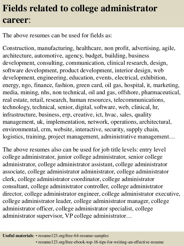 College Administration Sample Resume Magnificent Top 40 College Administrator Resume Samples College Administration Sample Resume Magnificent Top 40 College Administrator Resume Samples