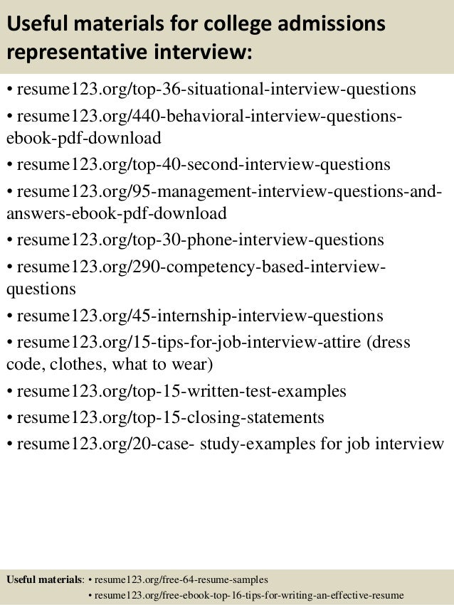 admissions resume samples