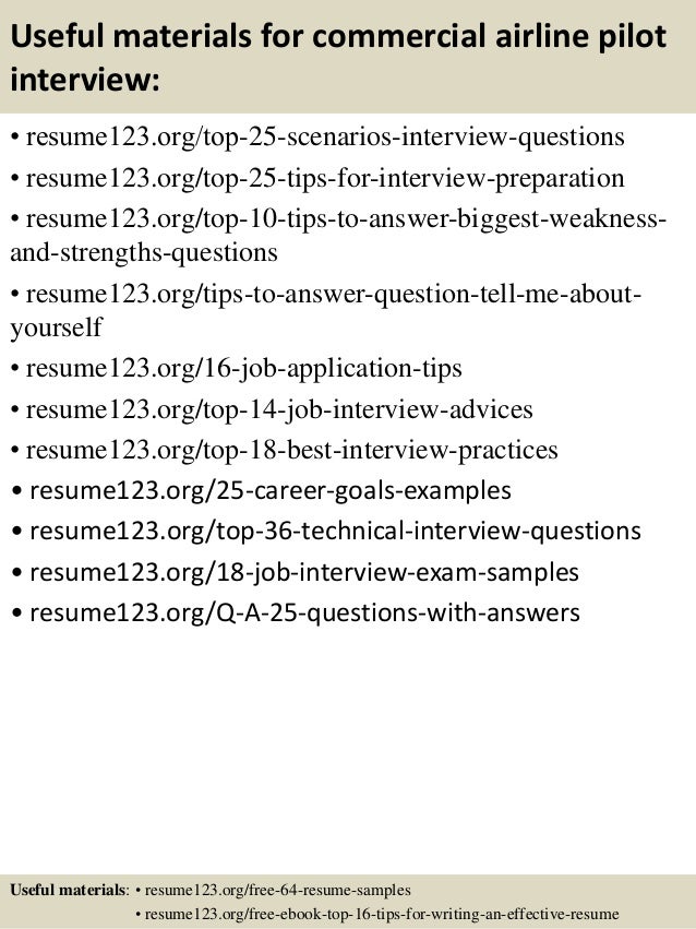 sample pilot resume