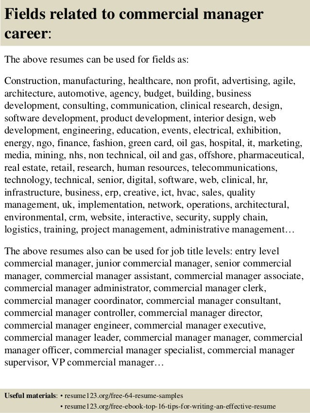 commercial manager cover letter
