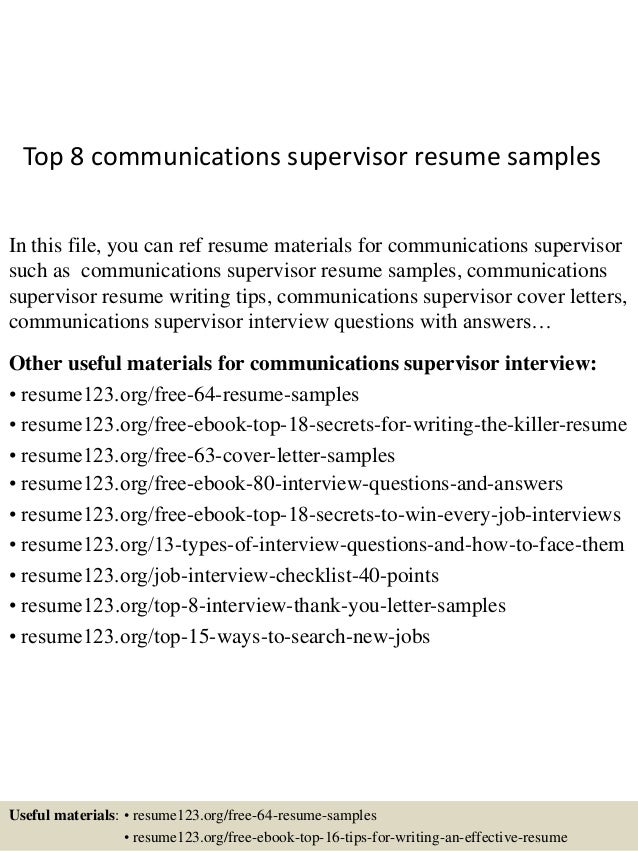 sample communications resume