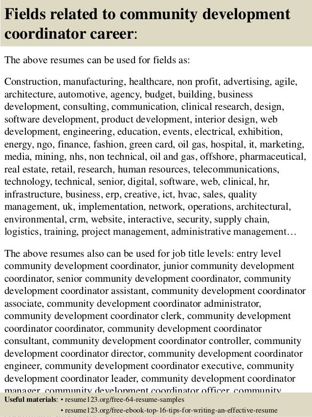 Top 8 community development coordinator resume samples