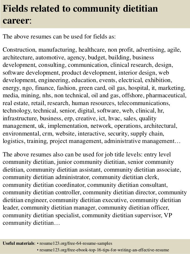 dietitian resume