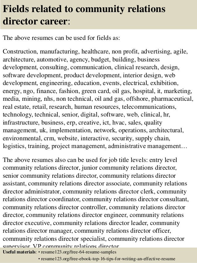 community relations resumes