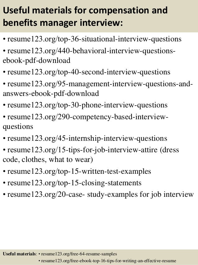 benefits manager resumes