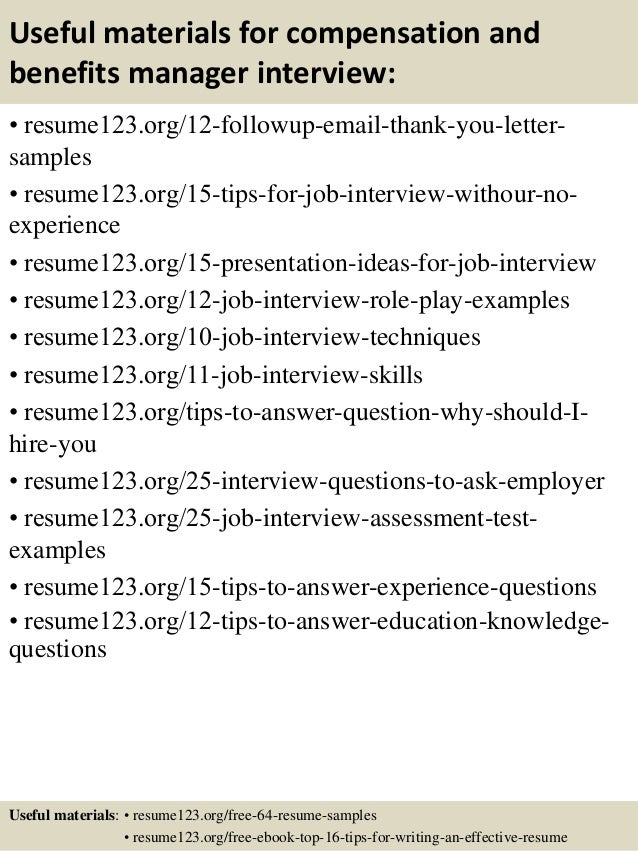 top 8 compensation and benefits manager resume samples compensation and benefits manager