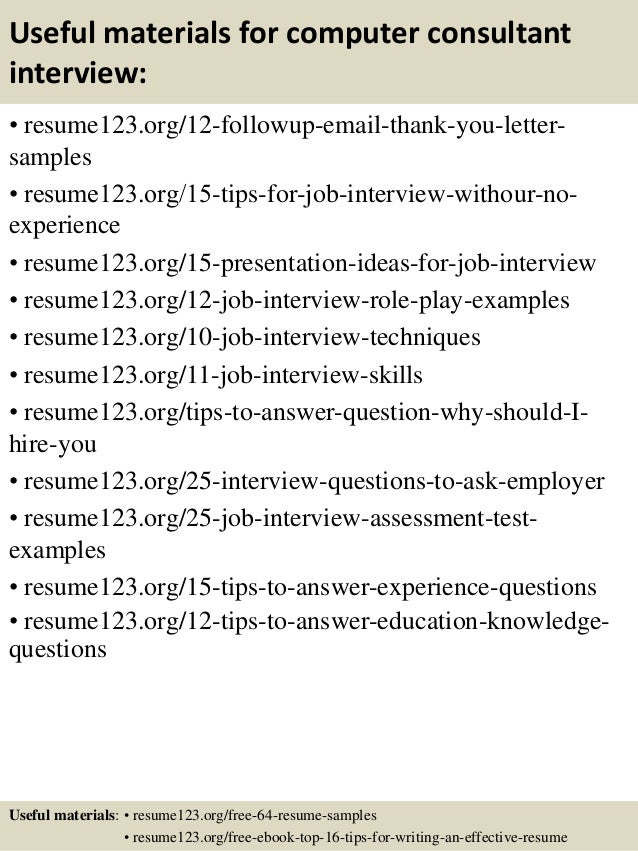 computer consultant resume