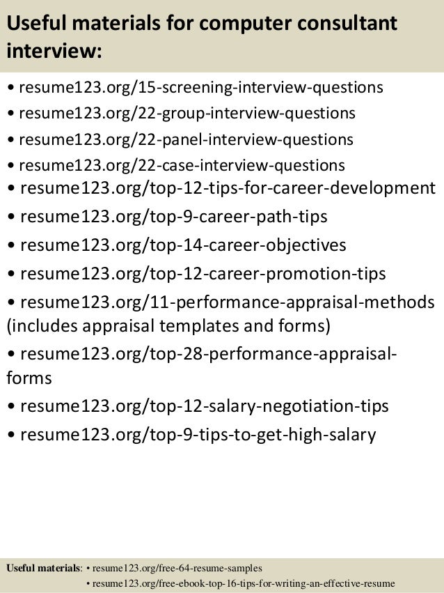 computer consultant resume
