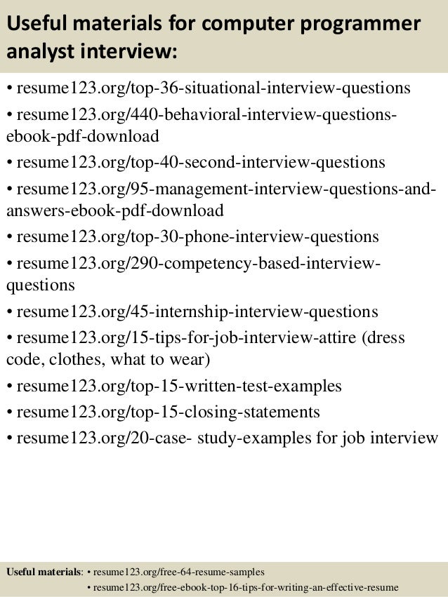 resume for programmer