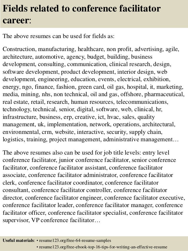 facilitator resume samples