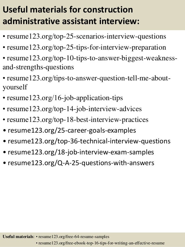 13 useful materials for construction administrative assistant - Resume Samples Administrative Assistant 13 useful materials for construction administrative assistant - Resume Samples Administrative Assistant