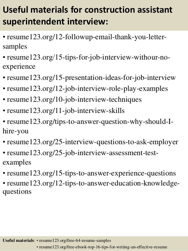 sample superintendent resume