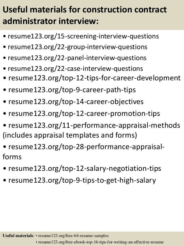contracts administrator resumes