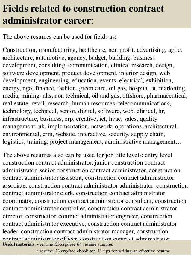 contracts administrator resumes
