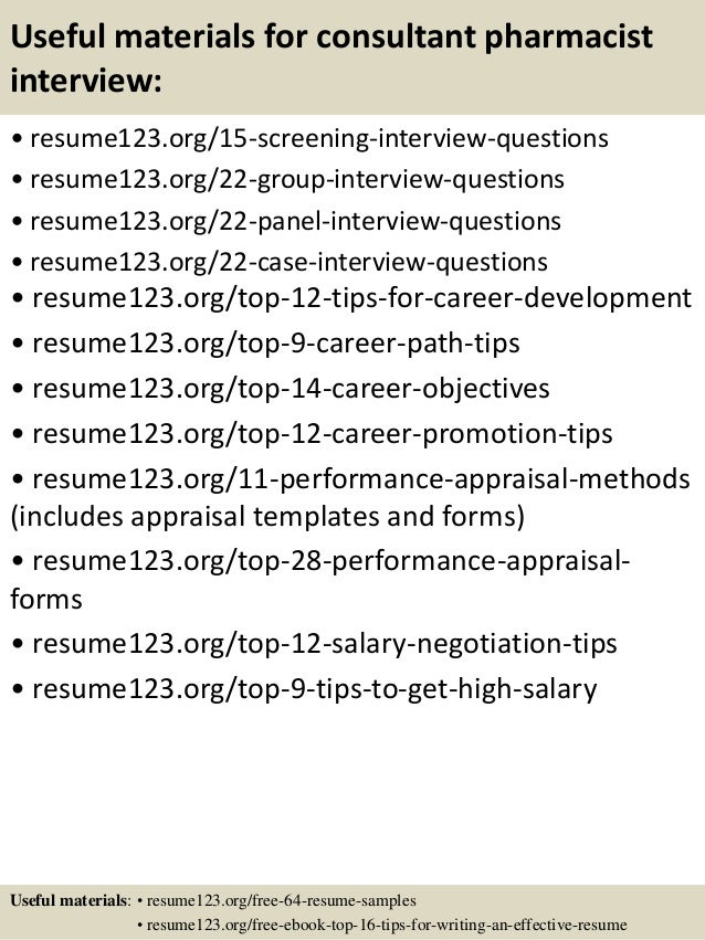 pharmacist consultant resume