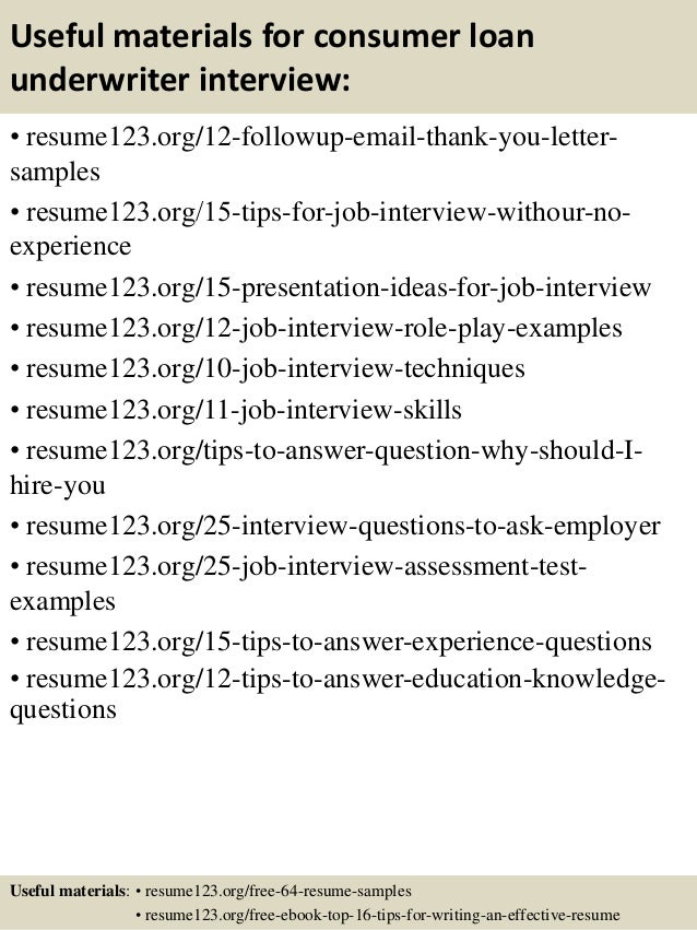 loan underwriter resumes