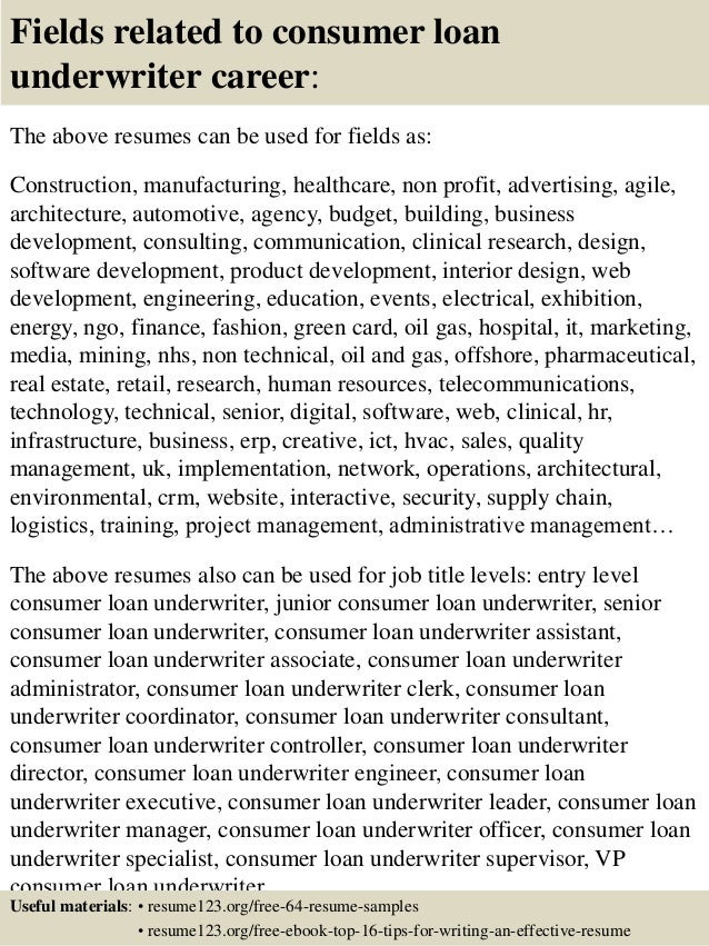 insurance underwriter resume sample