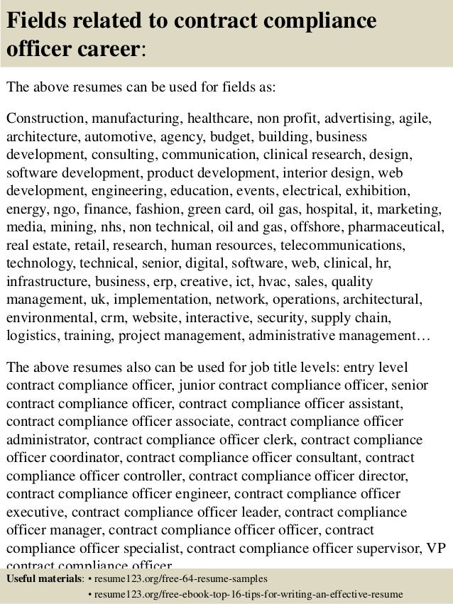 top 8 contract compliance officer resume samples contract compliance resume