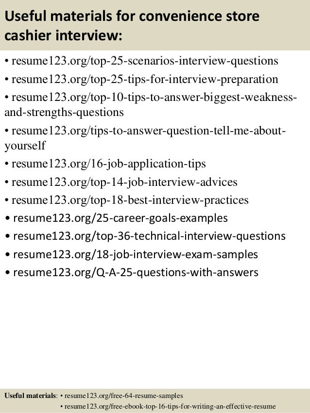 convenience store resume