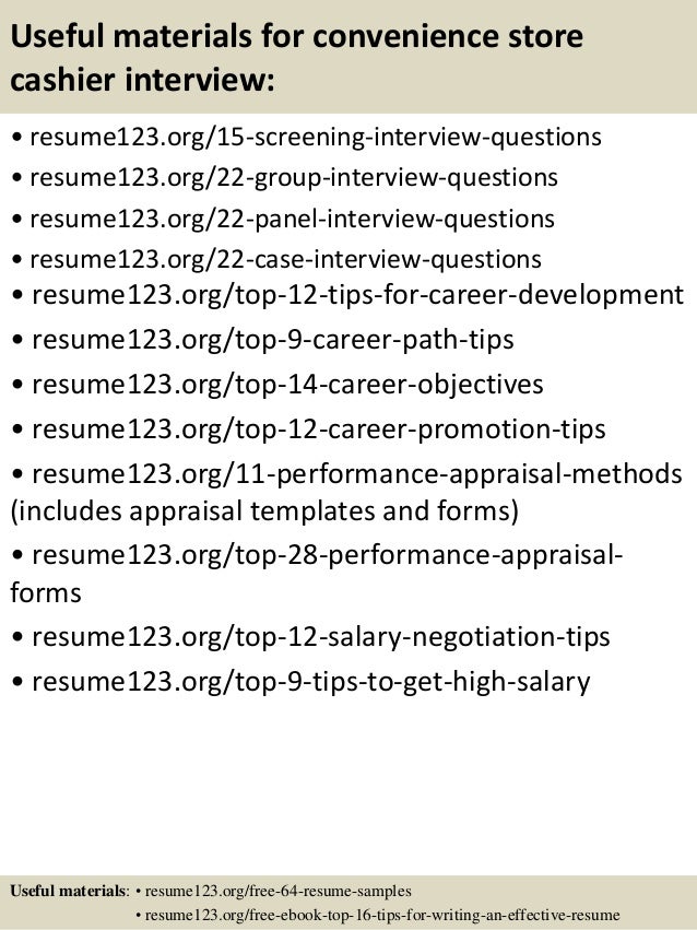 convenience store resume