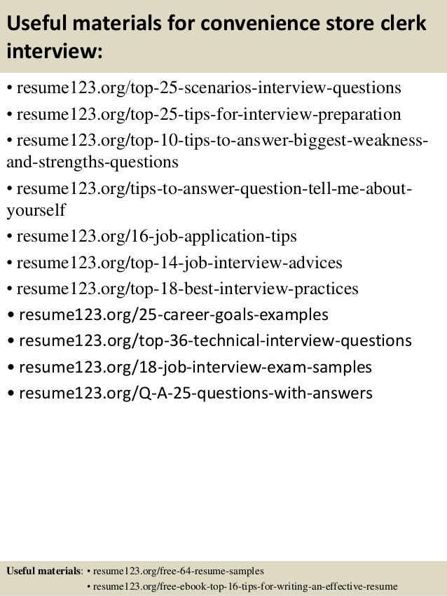 store clerk job description resume