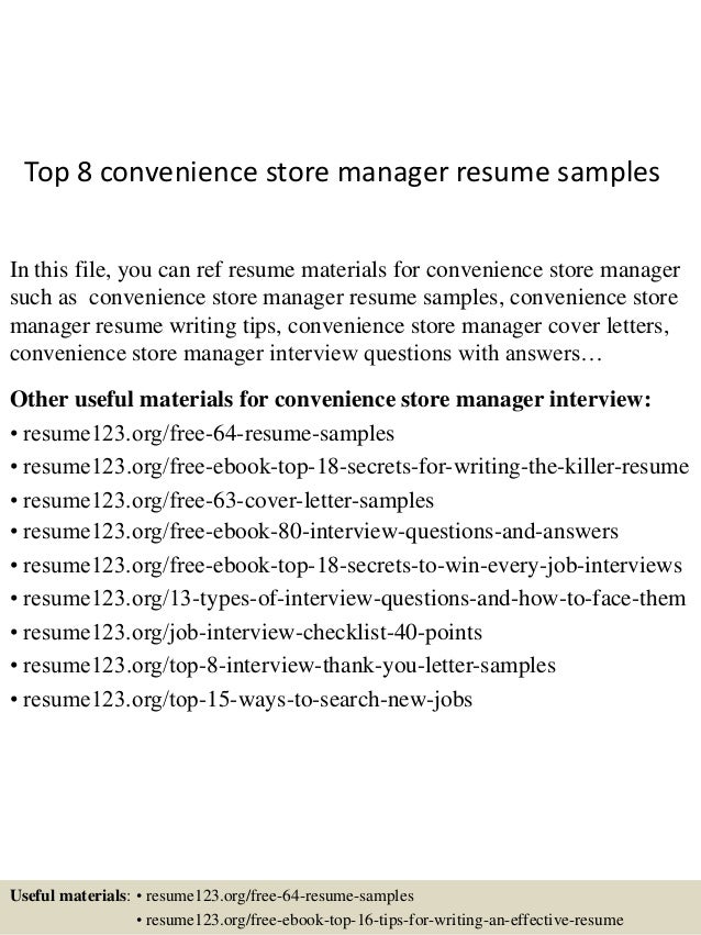 Sample resume store clerk