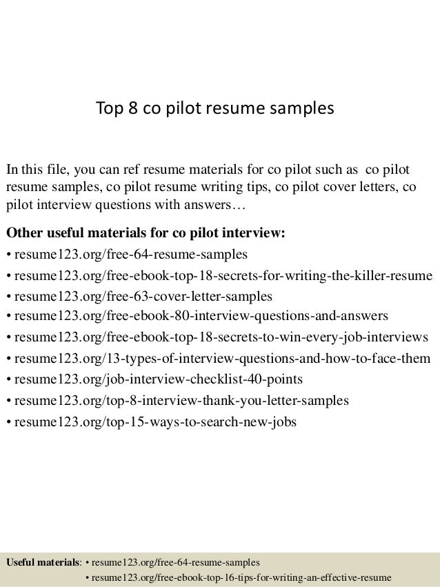 Pilot resume free