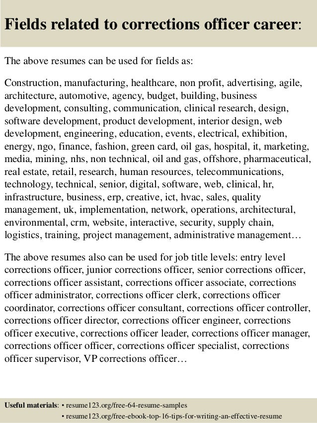 top 8 corrections officer resume samples correction officer resumes