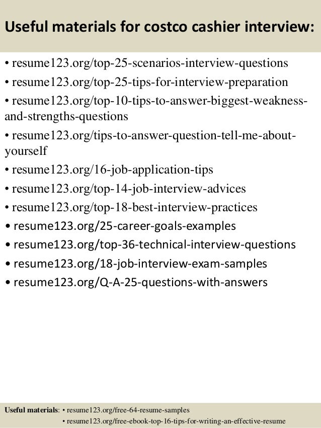 sample resume for costco