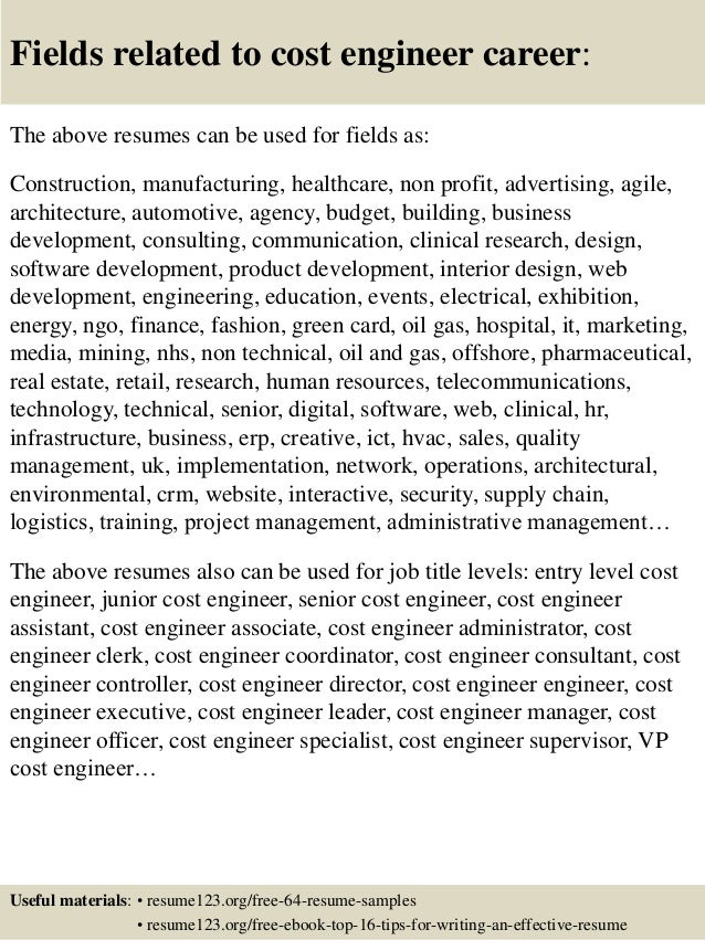 final report samples and style guide cost engineer cv resume college engineer resumes