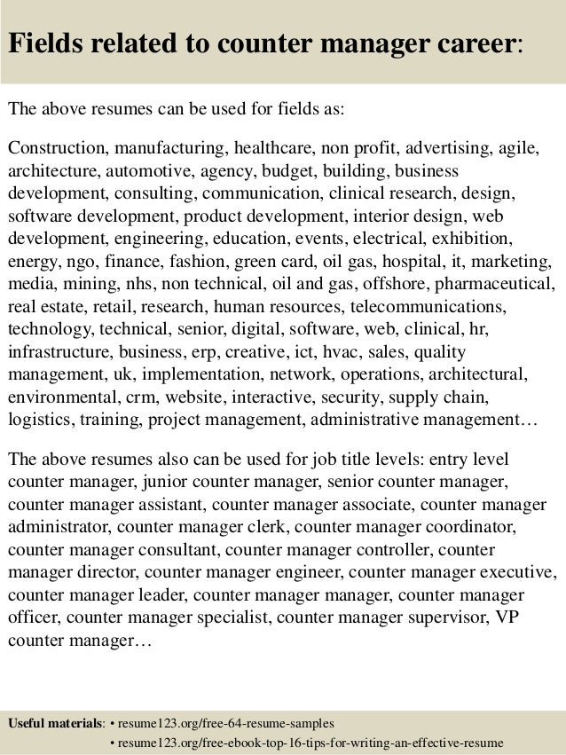 beauty counter manager cover letter