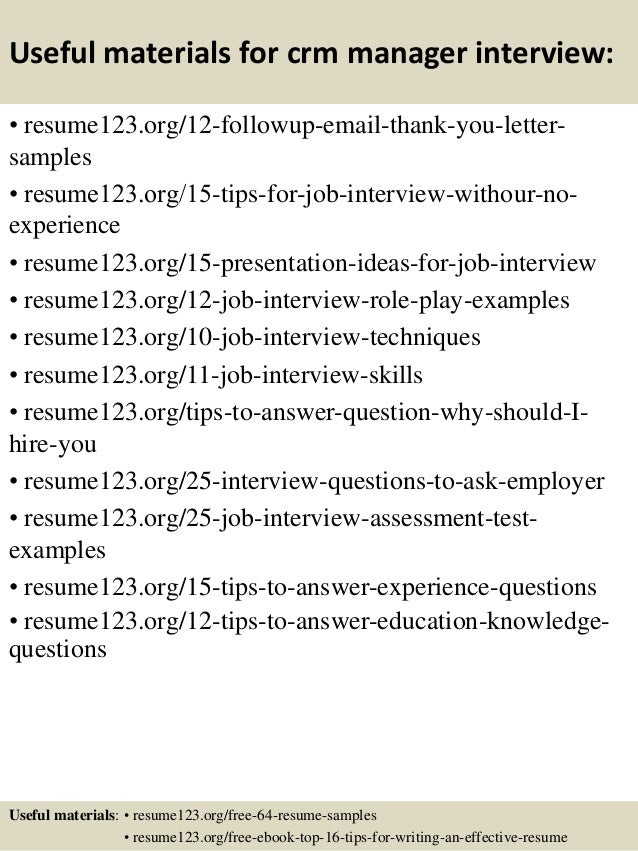 customer relationship management resume