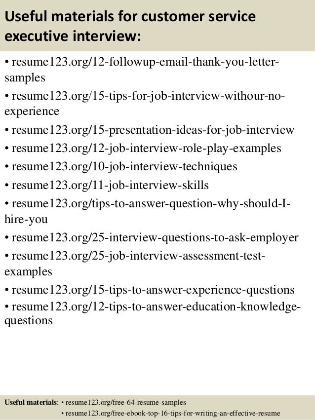 Sample resume for senior customer service executive
