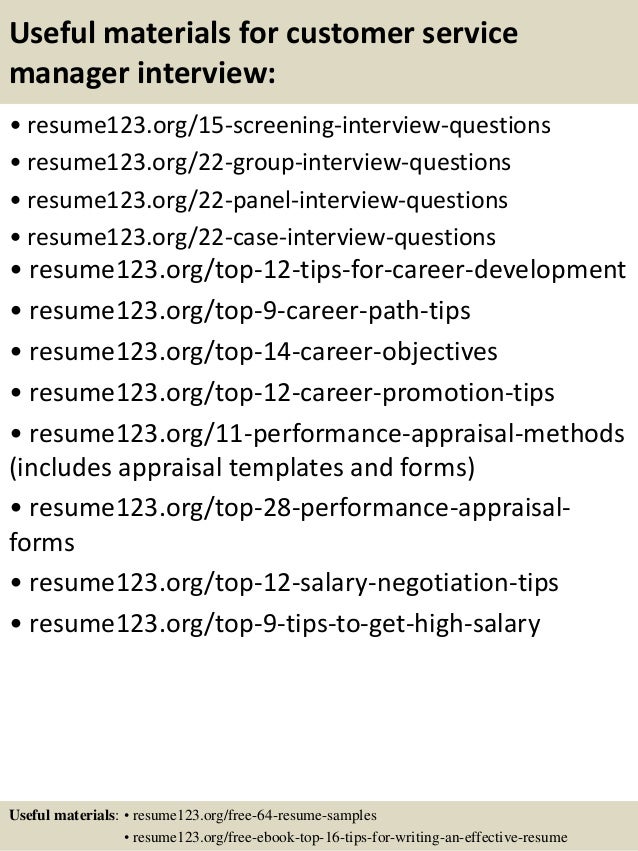 client service manager resumes