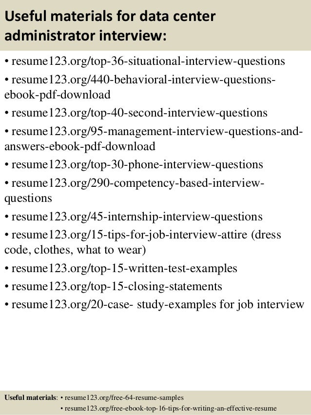 data center resume