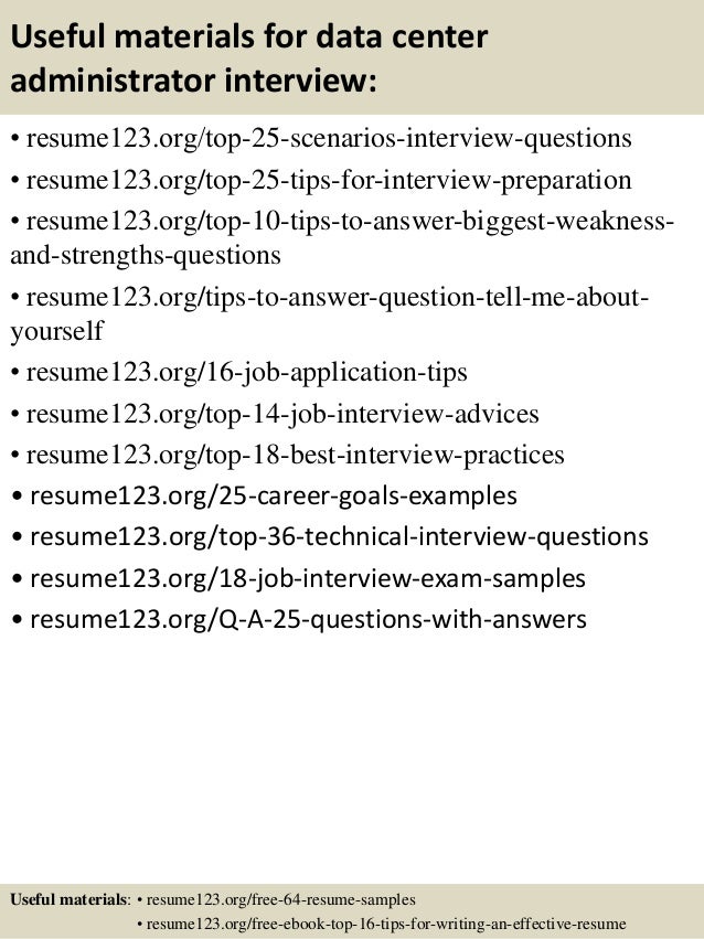 data center resume
