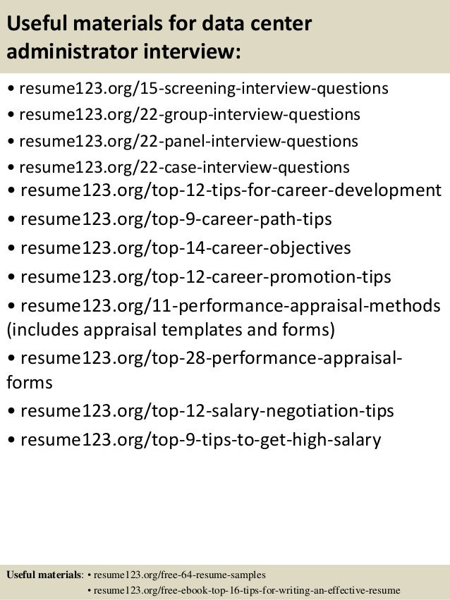 data center resume