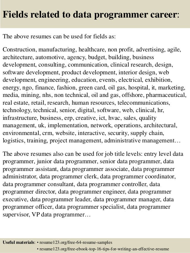 Programmer Resume senior programmer resume samples 16 Programmer Resume php programmer resume free pdf template 16
