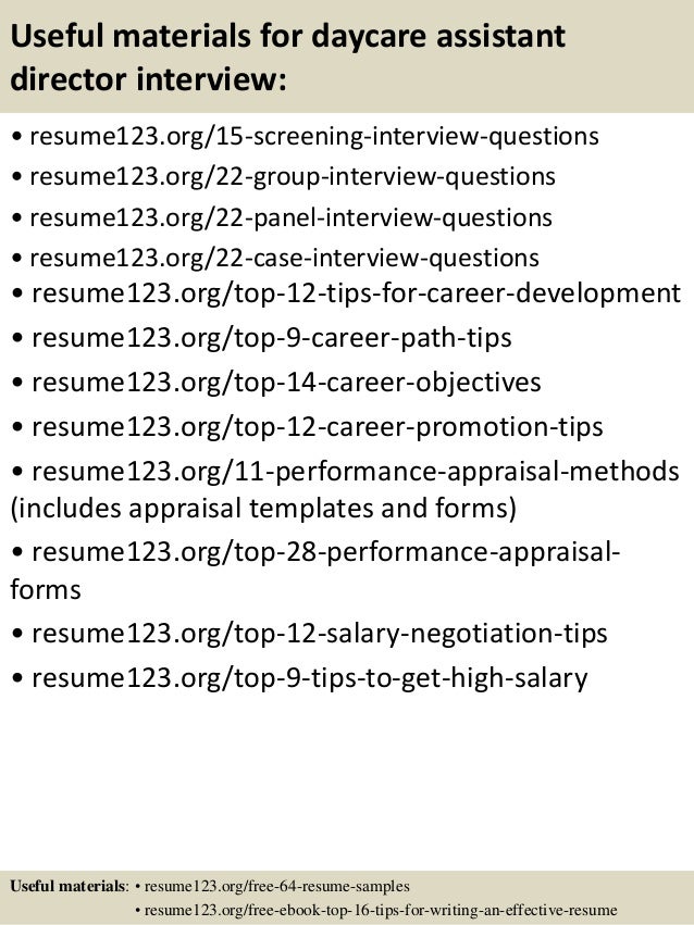 daycare director resumes