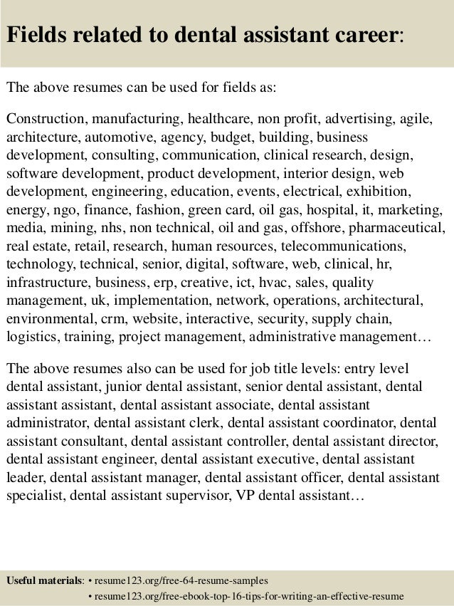 dental assistant resumes